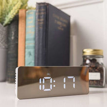 Load image into Gallery viewer, portable Digital LED Mirror Alarm Clock with Snooze Display and Time Night Led Light