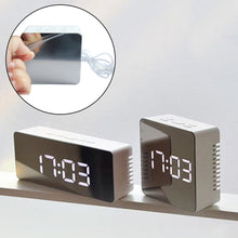 Load image into Gallery viewer, portable Digital LED Mirror Alarm Clock with Snooze Display and Time Night Led Light