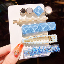 Load image into Gallery viewer, 3/4/5pcs/Set Women/ Girls Elegant Full Pearls Geometric Hair Clips Sweet Hair Ornament Hairpin Barrette Headband Hair Accessories