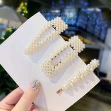 Load image into Gallery viewer, 3/4/5pcs/Set Women/ Girls Elegant Full Pearls Geometric Hair Clips Sweet Hair Ornament Hairpin Barrette Headband Hair Accessories