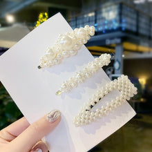 Load image into Gallery viewer, 3/4/5pcs/Set Women/ Girls Elegant Full Pearls Geometric Hair Clips Sweet Hair Ornament Hairpin Barrette Headband Hair Accessories