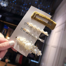 Load image into Gallery viewer, 3/4/5pcs/Set Women/ Girls Elegant Full Pearls Geometric Hair Clips Sweet Hair Ornament Hairpin Barrette Headband Hair Accessories