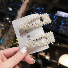 Load image into Gallery viewer, 3/4/5pcs/Set Women/ Girls Elegant Full Pearls Geometric Hair Clips Sweet Hair Ornament Hairpin Barrette Headband Hair Accessories