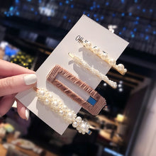 Load image into Gallery viewer, 3/4/5pcs/Set Women/ Girls Elegant Full Pearls Geometric Hair Clips Sweet Hair Ornament Hairpin Barrette Headband Hair Accessories