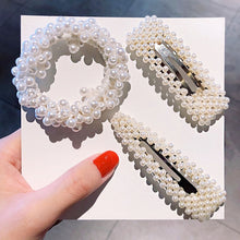 Load image into Gallery viewer, 3/4/5pcs/Set Women/ Girls Elegant Full Pearls Geometric Hair Clips Sweet Hair Ornament Hairpin Barrette Headband Hair Accessories