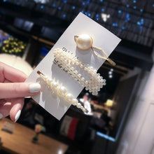 Load image into Gallery viewer, 3/4/5pcs/Set Women/ Girls Elegant Full Pearls Geometric Hair Clips Sweet Hair Ornament Hairpin Barrette Headband Hair Accessories