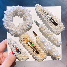 Load image into Gallery viewer, 3/4/5pcs/Set Women/ Girls Elegant Full Pearls Geometric Hair Clips Sweet Hair Ornament Hairpin Barrette Headband Hair Accessories