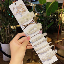 Load image into Gallery viewer, 3/4/5pcs/Set Women/ Girls Elegant Full Pearls Geometric Hair Clips Sweet Hair Ornament Hairpin Barrette Headband Hair Accessories