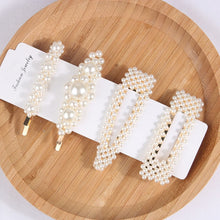 Load image into Gallery viewer, 5Pcs/Set Fashion Pearl Hair Clip Snap Button Hair Pins for Women Sweet Pearl Hairpin Hair Clips Jewelry Lady Barrette Stick