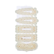Load image into Gallery viewer, 5Pcs/Set Fashion Pearl Hair Clip Snap Button Hair Pins for Women Sweet Pearl Hairpin Hair Clips Jewelry Lady Barrette Stick