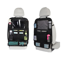 Load image into Gallery viewer, Car Backseat Organizer with Touch Screen Tablet Holder + 9 Storage Pockets Kick Mats Car Seat Back Protectors Great Travel 2 PCS