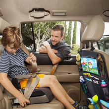 Load image into Gallery viewer, Car Backseat Organizer with Touch Screen Tablet Holder + 9 Storage Pockets Kick Mats Car Seat Back Protectors Great Travel 2 PCS
