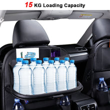Load image into Gallery viewer, Car Seat Back Organizer Plus Leather Pad Bag. Car Storage Organizer and Foldable Table/Tray Travel Storage Bag Auto Accessories