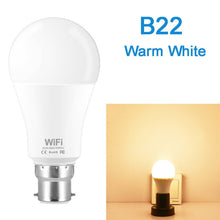 Load image into Gallery viewer, 15W B22 E27 WiFi Smart Light Bulb with dimmable effects, works with Alexa Google Assistant Control Wake up Smart Lamp Night Light