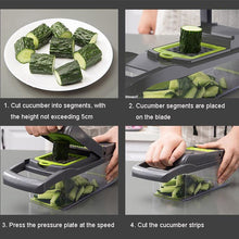 Load image into Gallery viewer, Mandoline Vegetable Fruit Slicer Grater Cutter Peeler Multifunctional Potato Peeler Carrot Grater Drain Basket Kitchen Tool