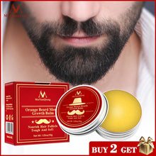 Load image into Gallery viewer, Natural Orange Organic Beard Oil Beard Wax balm Hair Loss Products Leave-In Conditioner for Groomed Beard Growth Health Care 30g