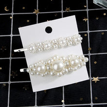 Load image into Gallery viewer, New luxurious 2-5pcs Fashion Snap Button Pearl Hair Clip Women Sweet geometry Simulated pearl Épingle à cheveux Party Jeweley Gift