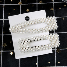 Load image into Gallery viewer, New luxurious 2-5pcs Fashion Snap Button Pearl Hair Clip Women Sweet geometry Simulated pearl Épingle à cheveux Party Jeweley Gift