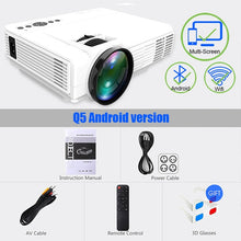 Load image into Gallery viewer, POWERFUL Mini Projector 2600 Lumens 800*600dpi Support 720P LED. runs Android Wireless Sync Display For smart Phones