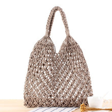Load image into Gallery viewer, Round Straw Beach Bag Vintage Handmade Woven Shoulder Bag Raffia circle Rattan bags Bohemian Summer Vacation Casual Bags