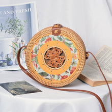 Load image into Gallery viewer, Woven Rattan Bag Round Straw Shoulder Bag Small Beach HandBags Women Summer Hollow Handmade Messenger Crossbody Bags