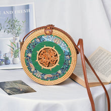 Load image into Gallery viewer, Woven Rattan Bag Round Straw Shoulder Bag Small Beach HandBags Women Summer Hollow Handmade Messenger Crossbody Bags