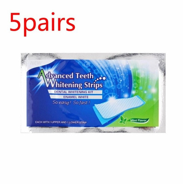 10 / 5 pairs of 3D Gel Teeth Whitening Strips.  Oral Hygiene and teeth care kit