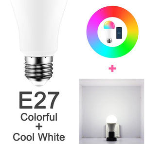 15W WiFi Smart Light Bulb Works with Alexa/Google Home 85-265V RGB+White Dimmable Timer Function Magic Bulb