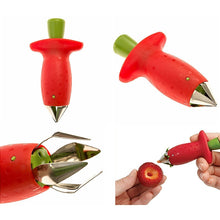 Load image into Gallery viewer, 1PC Strawberry Huller Creative Fruit Leaf Remover Gadget Tomato Stalks Corers Strawberry Knife Stem Remover Kitchen Tools
