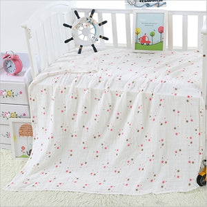 1Pc 100% Cotton Baby muslin blankets,  Soft Newborn Blankets for Bath