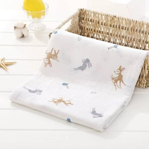 1Pc 100% Cotton Baby muslin blankets,  Soft Newborn Blankets for Bath