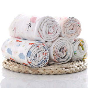 1Pc 100% Cotton Baby muslin blankets,  Soft Newborn Blankets for Bath