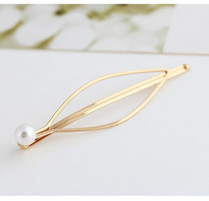 1Pcs Simple Elegant Style Baitie Pearl Lady's Golden Hair Clip Hairband Pin Barrette Bride Hairpin Headdress Accessories Styling