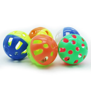 Colourful Pet Toy. Funny Cat Interactive Tinkerbell Ball  Plastic Jingle Ball Pet Action-Play Chasing Ball Toys Supplies