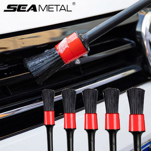 5pcs Car Detailing Brush Auto Cleaning Brushes Car Wash Brush for Car Interior Cleaning Wheel Gap Rims Dashboard Accessories