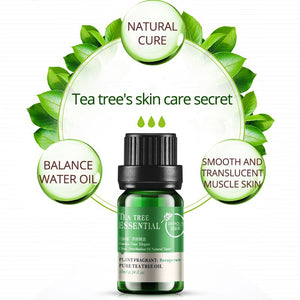 Pure Tea Tree Essential Oil the perfect Acne Treatment and Blackhead Remover. Anti Pimple, Scar, Spots, Facial Massage Oils Remove Melasma