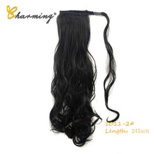 Load image into Gallery viewer, CHARMING Long Curly Clip In Hair Tail False Sport Hair Ponytail Hairpiece With Hairpins Synthetic Hair Pony Tail Hair Extension
