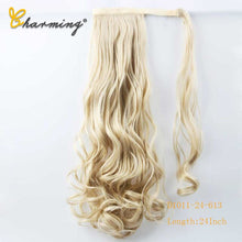 Load image into Gallery viewer, CHARMING Long Curly Clip In Hair Tail False Sport Hair Ponytail Hairpiece With Hairpins Synthetic Hair Pony Tail Hair Extension
