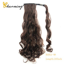 Load image into Gallery viewer, CHARMING Long Curly Clip In Hair Tail False Sport Hair Ponytail Hairpiece With Hairpins Synthetic Hair Pony Tail Hair Extension
