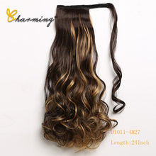 Load image into Gallery viewer, CHARMING Long Curly Clip In Hair Tail False Sport Hair Ponytail Hairpiece With Hairpins Synthetic Hair Pony Tail Hair Extension
