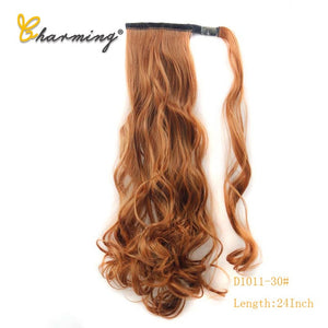 CHARMING Long Curly Clip In Hair Tail False Sport Hair Ponytail Hairpiece With Hairpins Synthetic Hair Pony Tail Hair Extension