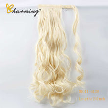 Load image into Gallery viewer, CHARMING Long Curly Clip In Hair Tail False Sport Hair Ponytail Hairpiece With Hairpins Synthetic Hair Pony Tail Hair Extension
