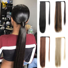 Load image into Gallery viewer, CHARMING Long Curly Clip In Hair Tail False Sport Hair Ponytail Hairpiece With Hairpins Synthetic Hair Pony Tail Hair Extension
