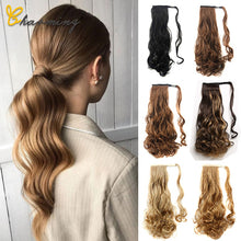 Load image into Gallery viewer, CHARMING Long Curly Clip In Hair Tail False Sport Hair Ponytail Hairpiece With Hairpins Synthetic Hair Pony Tail Hair Extension
