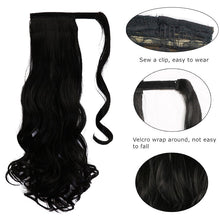 Load image into Gallery viewer, CHARMING Long Curly Clip In Hair Tail False Sport Hair Ponytail Hairpiece With Hairpins Synthetic Hair Pony Tail Hair Extension
