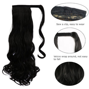 CHARMING Long Curly Clip In Hair Tail False Sport Hair Ponytail Hairpiece With Hairpins Synthetic Hair Pony Tail Hair Extension