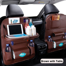 Load image into Gallery viewer, Car Seat Back Organizer Plus Leather Pad Bag. Car Storage Organizer and Foldable Table/Tray Travel Storage Bag Auto Accessories
