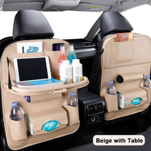 Load image into Gallery viewer, Car Seat Back Organizer Plus Leather Pad Bag. Car Storage Organizer and Foldable Table/Tray Travel Storage Bag Auto Accessories
