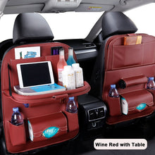 Load image into Gallery viewer, Car Seat Back Organizer Plus Leather Pad Bag. Car Storage Organizer and Foldable Table/Tray Travel Storage Bag Auto Accessories
