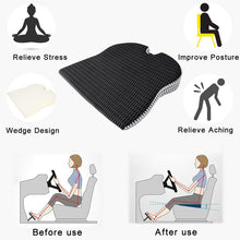 Load image into Gallery viewer, Car Wedge Seat Cushion for Cars, Offices, homes and Wheelchairs (MEMORY FOAM)ORTHOPEDIC SUPPORT, SCIATICA AND BACK PAIN RELIEF
